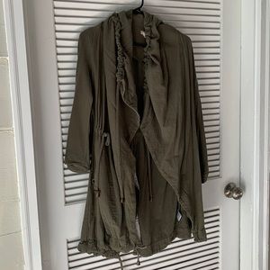 Amy green jacket. Warm, medium weight to carry, casual.